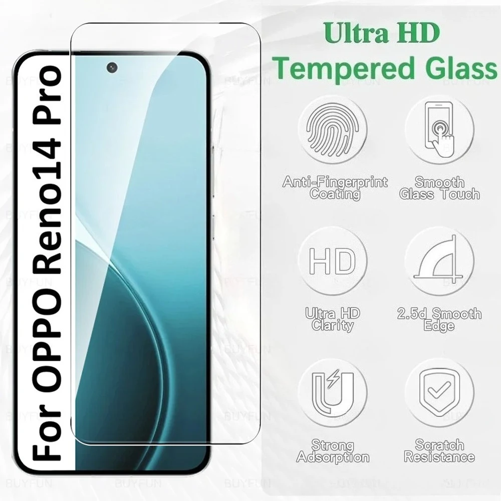 Protector de pantalla para Oppo Reno14 Pro, cubierta de cristal templado Reno 14 F OppoReno14 Reno14Pro Reno14F 14F 14Pro 5G, 4 Uds. - imagen 2