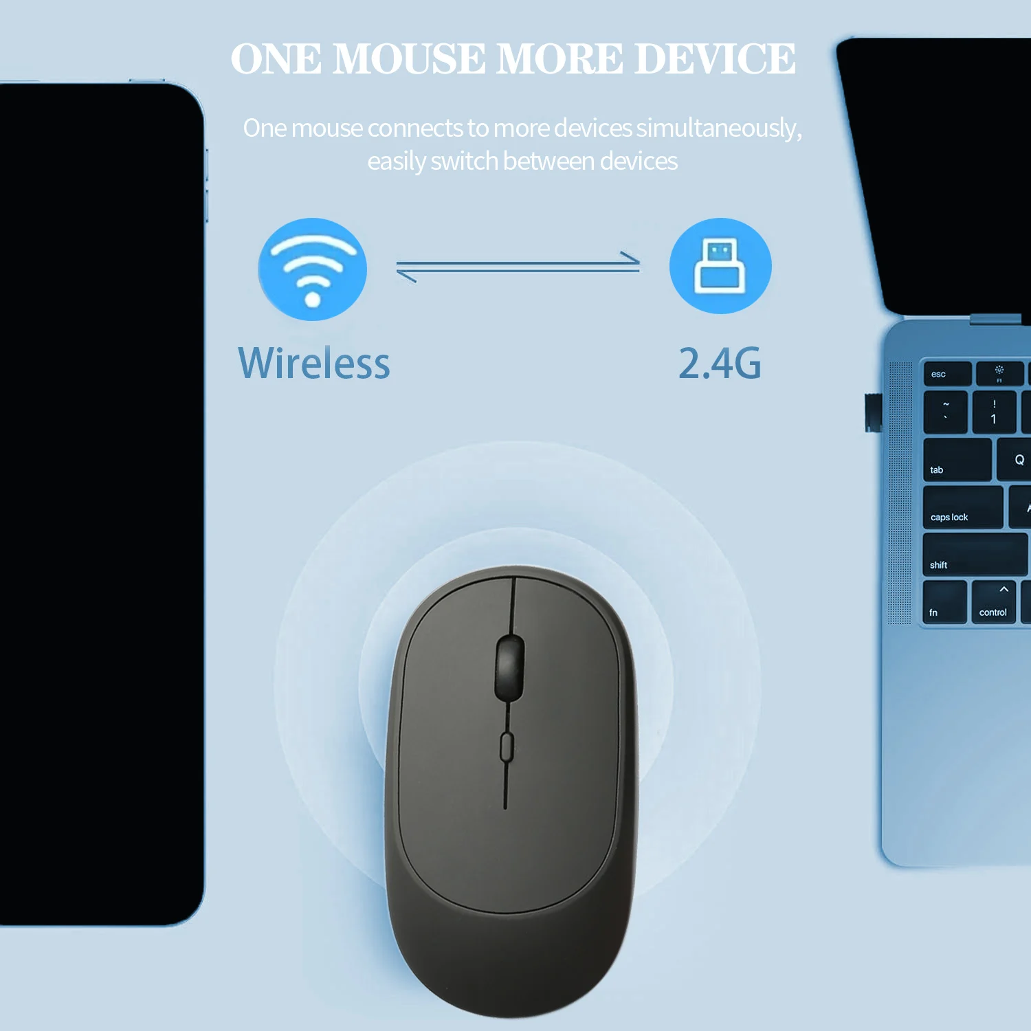 Ratón inalámbrico recargable compatible con Bluetooth 2,4G ratón óptico de modo Dual 3 DPI ajustable para juegos de oficina ratón portátil - imagen 3