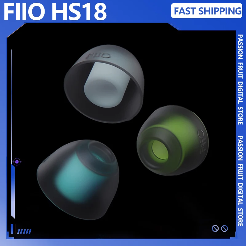 Almohadillas de repuesto de silicona FiiO HS18, compatibles con diámetro de tubo de sonido de 5,0-6,5mm FH7S/FH7/FD5/FH9, auriculares personalizados, 6 pares