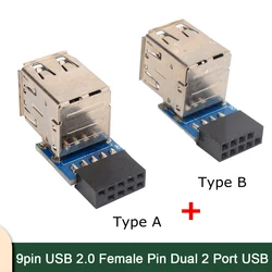 Adaptador USB 2.0 Dual Hembra 9 Pines Cabecera Placa Base – 2 Puertos