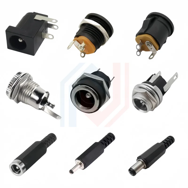 Conectores CC 5,5x2,1mm 3,5x1,3mm enchufe de alimentación CC macho hembra Jack tuerca montaje en Panel conector adaptador de corriente CC 5,5*2,1