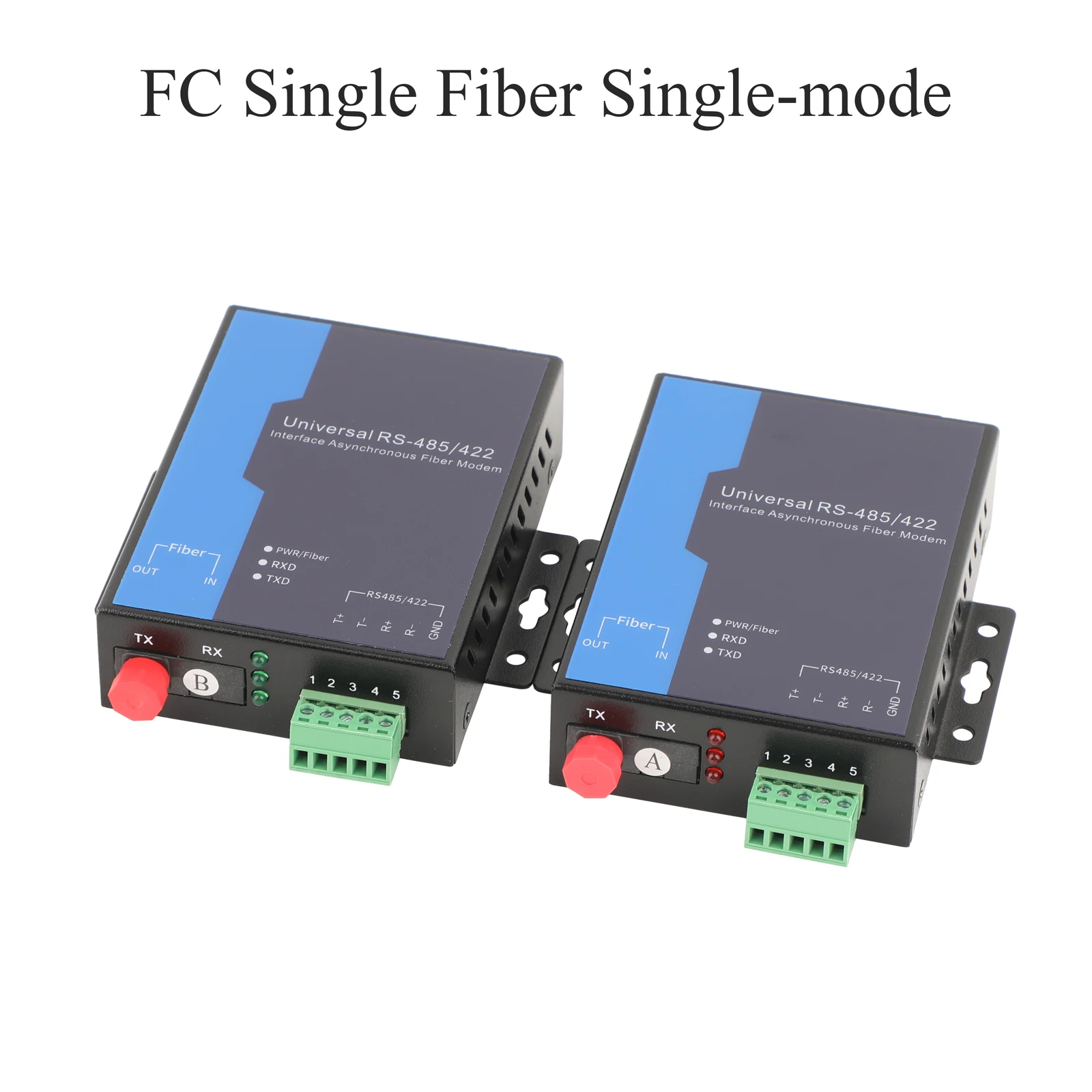 1 par de transceptor óptico bidireccional RS485 de 1 vía SC/FC convertidor de doble fibra monomodo/multimodo enchufe de EE. UU./UE - imagen 2