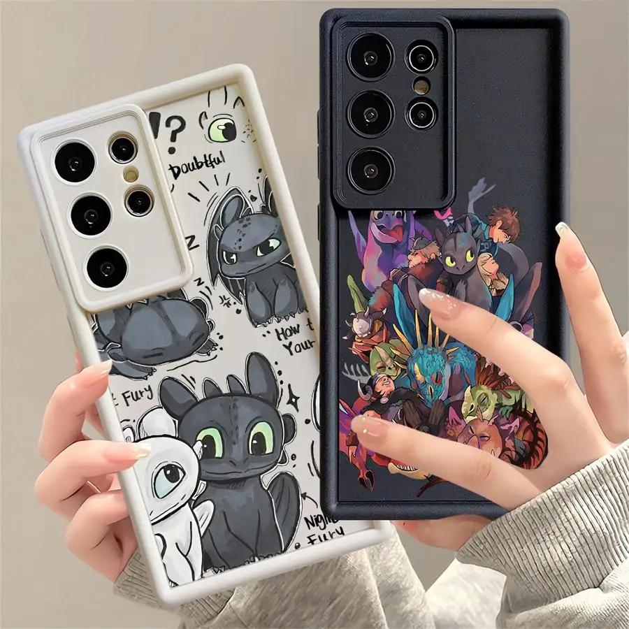 Funda suave con bonito dragón de dibujos animados para Samsung Galaxy S21 S20 S25 Ultra S25 Note 20 Ultra S23 Plus S23 S24 S24 FE S22