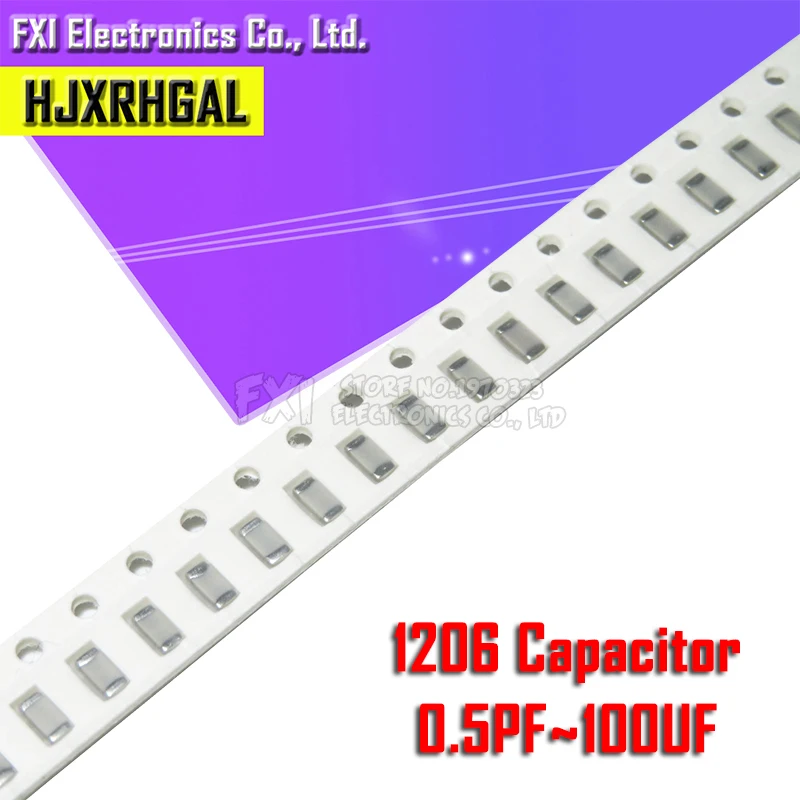Condensador cerámico multicapa, Chip igMopnrq de película gruesa, 100 piezas, 1206 SMD, 10pf-22uf 10PF 22PF 1NF 10NF 100NF 10UF, alta calidad, nuevo