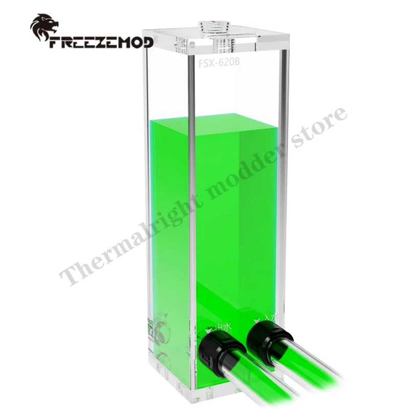 FREEZEMOD-tanque de agua de acrílico, depósito cuadrado, longitud 80-360mm, Cuerpo principal transparente, moldeado de una sola vez, filtro incorporado, FXSX-F620 - imagen 5