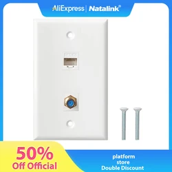 Placa de pared coaxial Natalink Keystone Tipo F 3GHz para TV
