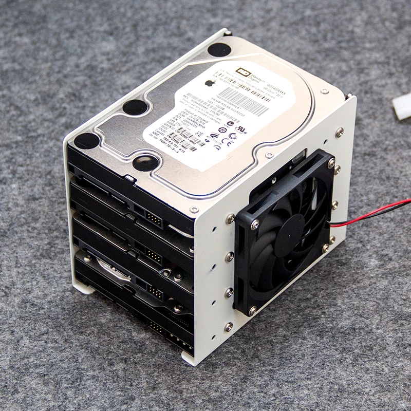 Soporte de disco duro 4F 3,5, soporte de expansión para chasis de ordenador, ventilador de refrigeración, disco duro mecánico, soporte de metal, estante blanco y negro - imagen 3