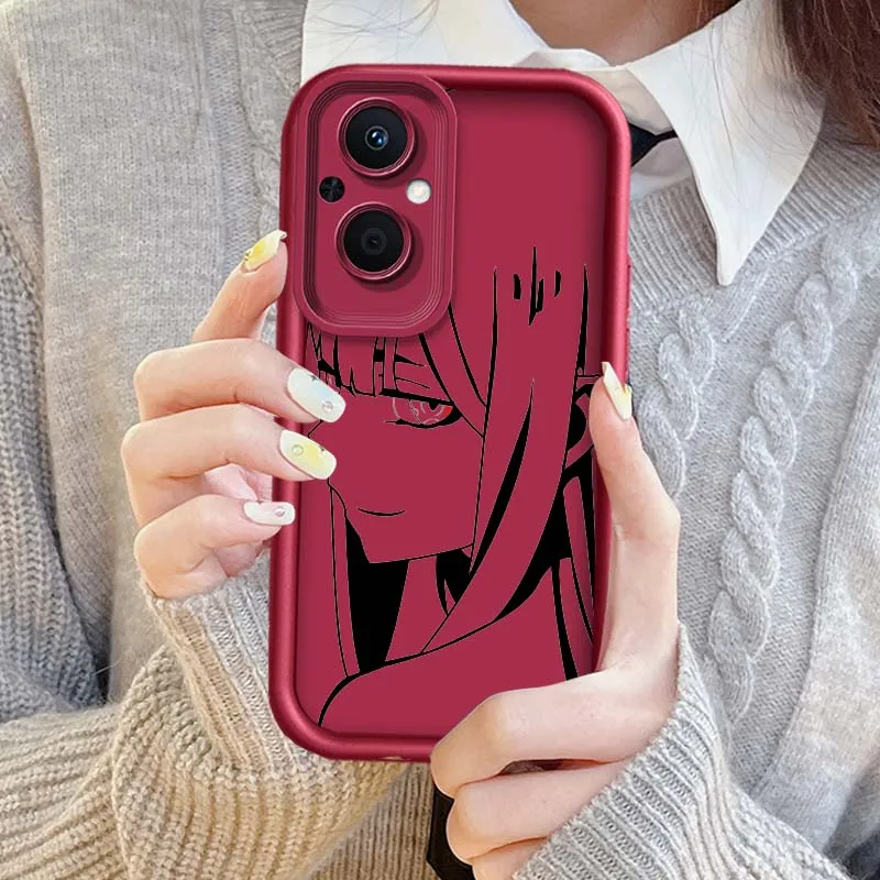 Zero Two Anime adecuado para OPPO Reno10 Reno8 Reno7 Reno6 Reno5 T Z Lite Pro Plus 5G Eye Ladder funda de teléfono cubierta de moda - imagen 5