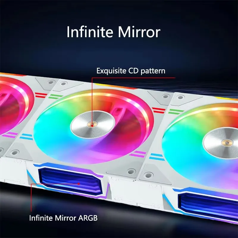 UPSIREN D30 120X120X30mm ventilador de refrigeración del chasis de la computadora adecuado para refrigeración por aire/radiador de refrigeración por agua/5V 3PIN ARGB/4PIN PWM - imagen 4