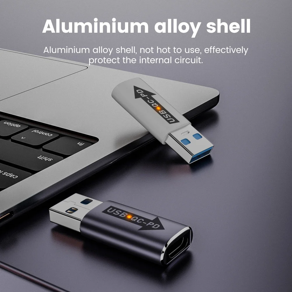 Adaptador USB 3,1 tipo C, convertidor PD a USB QC, unidad Flash, Conector de carga rápida para Macbook, Huawei, Xiaomi, Samsung - imagen 3