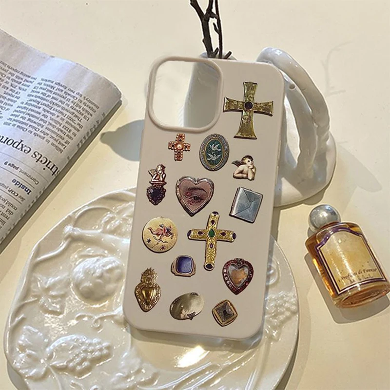 Funda de teléfono con pareja cruzada a la moda para iPhone 16 15 14 13 12 11 Pro Max XS XR XSMax 6 7 8 Plus, funda dura HD brillante para PC - imagen 5