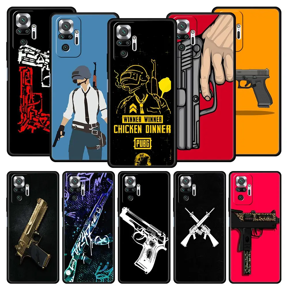 Funda de teléfono para Xiaomi Redmi Note 14 13 12 5G 11 10 Pro Plus 4G 9S 9 14C 13C 12C 10C 9C 9A funda suave de TPU pistola de dibujos animados genial