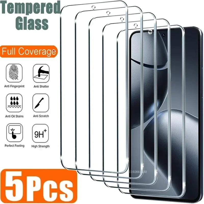 5 uds Protector de pantalla transparente para Xiaomi 14T 13T 12T 11T 10T Pro HD vidrio templado para Xiaomi 14 13 12 11 Lite vidrio de cubierta completa