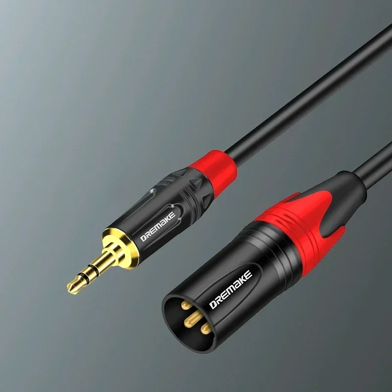 Cable XLR de 3 pines a 3,5mm, Cable de Audio de micrófono macho desequilibrado de 3,5 a XLR para ordenador, cámara SLR, grabación, Cable Canon