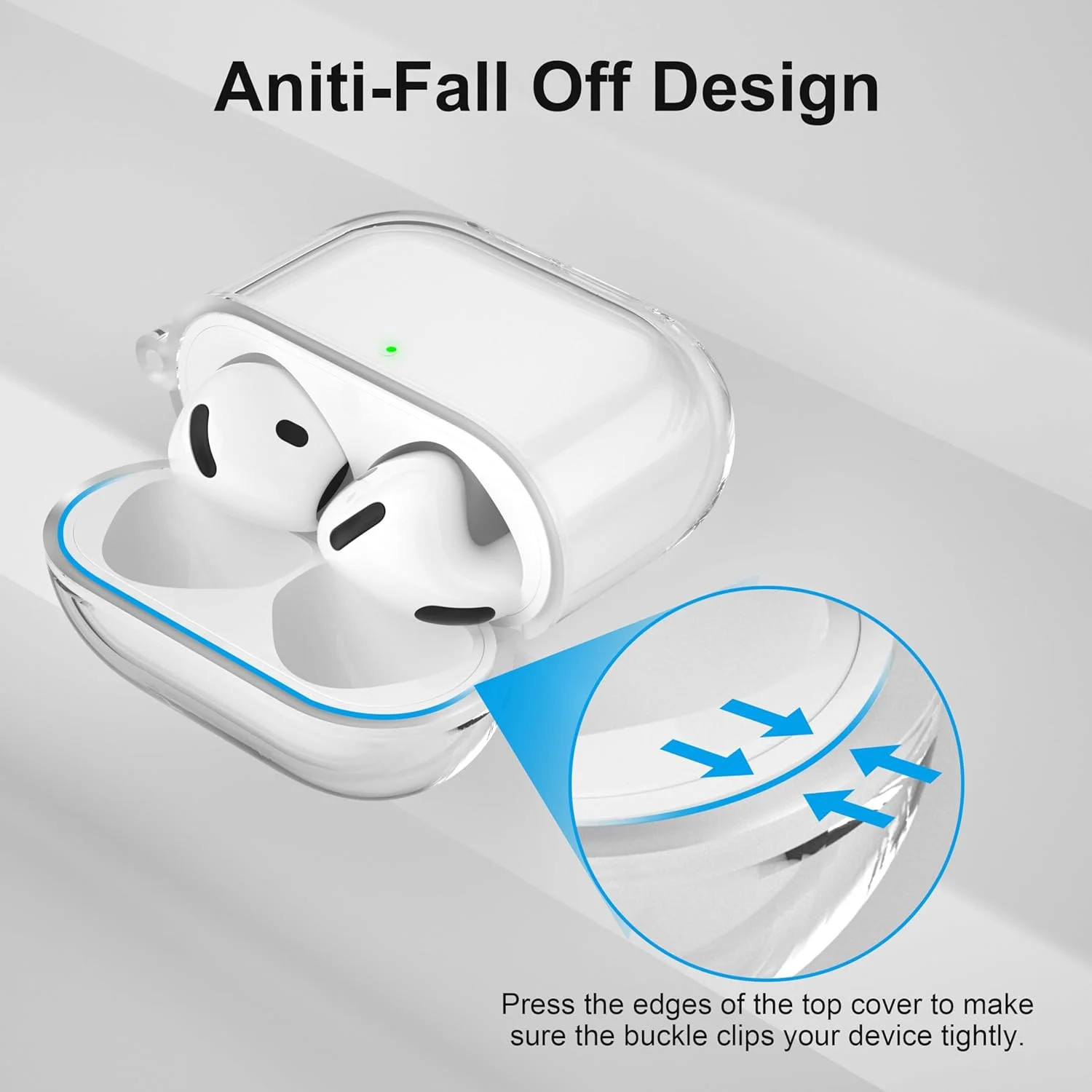 Funda compatible con AirPods de 4. a generación, funda suave de TPU para Airpods 4 con kit de limpieza, funda protectora a prueba de golpes con llavero - imagen 4