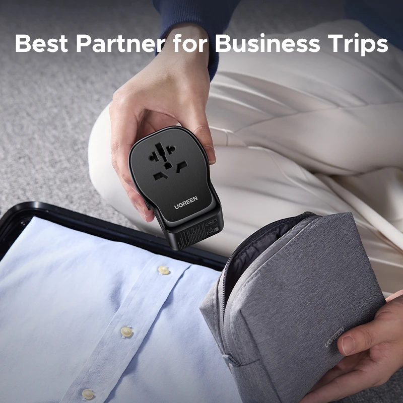 UGREEN GaN 65W Adaptador de Viaje Universal 2 USB-C 1 USB-A Toma AC Certificado CE FCC UL Cargador Rápido Enchufe EU US UK con Toma de Tierra - imagen 4