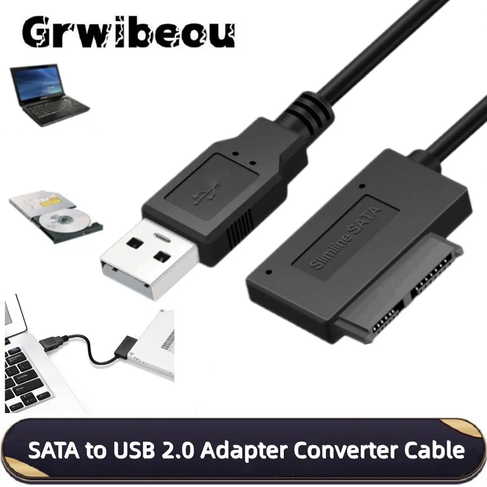 Cable convertidor adaptador Mini SATA a USB 2,0 7 + 6 13 pines para ordenador portátil CD/DVD unidad delgada Cable de datos Cable adaptador para portátil