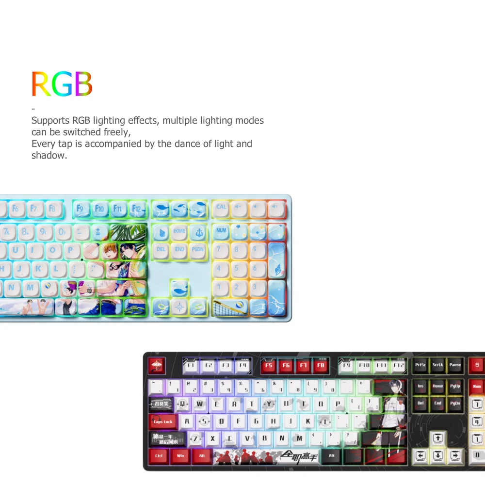 Akko 5108B Plus Teclado mecánico Anime tema Hot Swap RGB 108 teclas USB tipo C/2,4 GHz/Bluetooth 5,0 teclado inalámbrico para juegos - imagen 2