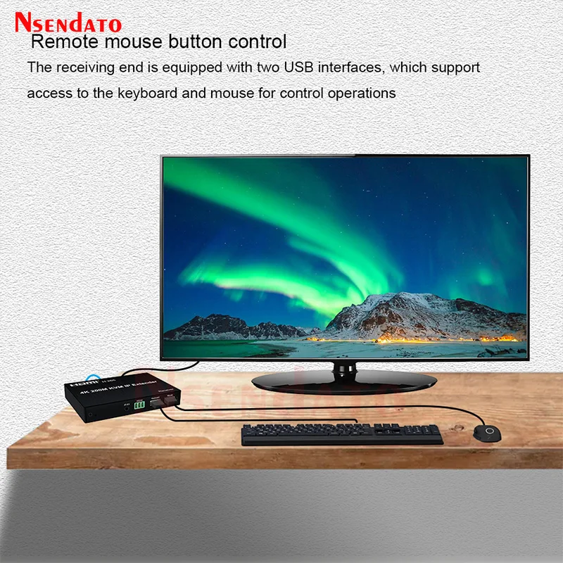 Extensor USB 4K 200M HDMI IP KVM h.265 sobre Cat5e/6 Rj45 Ethernet HDMI KVM Kit receptor transmisor de vídeo compatible con teclado de ratón - imagen 4