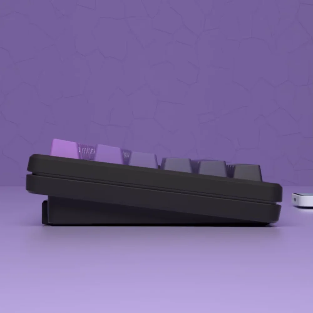 Teclas OEM translúcidas con lado púrpura y negro, 130 teclas PBT, juego completo pequeño para teclados mecánicos 60/64/84/98/108 - imagen 5