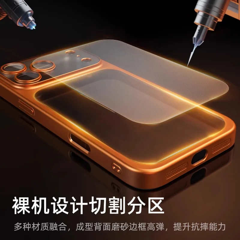 Funda transparente esmerilada para IPhone 17 Pro Max, marco de colocación de aire, armadura de protección de lente completa, carcasa mate para PC para Iphone17pro - imagen 3