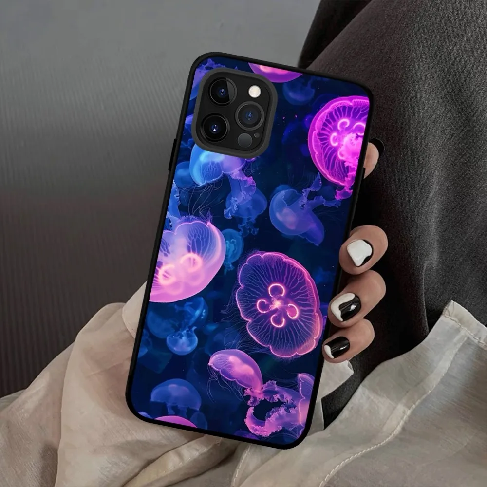 Preciosa Funda de teléfono con medusas para IPhone 15 14 11 12 13 Mini Pro XS Max, Funda 6 7 8 Plus X XR SE 2020 - imagen 3