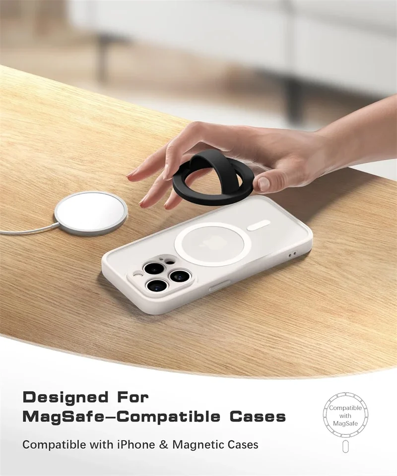 Anillo de teléfono con correa de dedo suave de silicona magnética con agarre de una mano para Magsafe IPhone pulsera de muñeca Universal accesorios de amuleto para teléfono - imagen 3