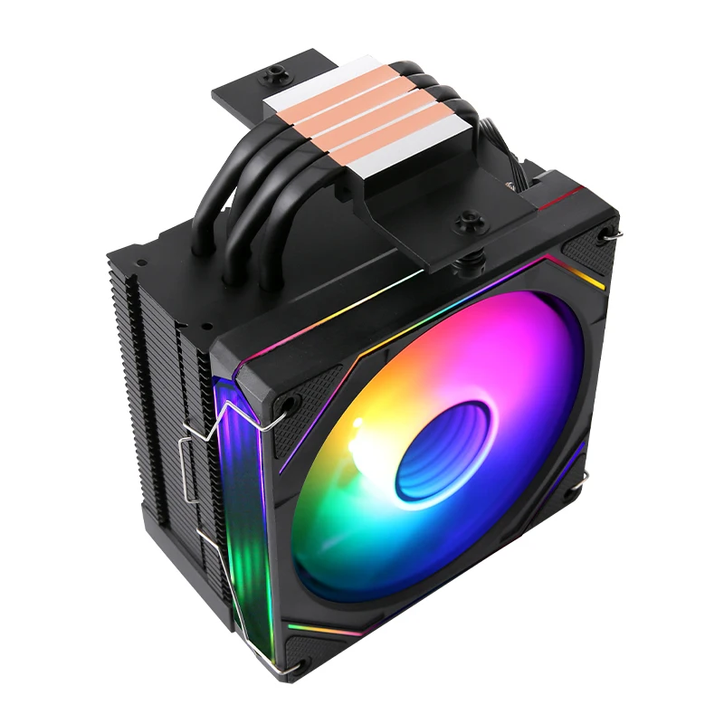 BINGHONG 120mm 4 tubos de calor refrigeración silenciosa ventilador RGB enfriador de CPU Compatible LGA115x 1200 1700 1851 2011 2066 AM4 AM5 xeon x79x99 E5 - imagen 3