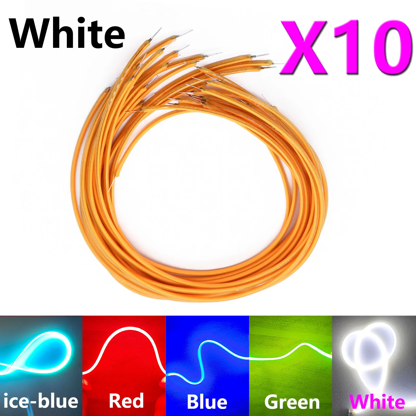 10 Uds. Filamento Flexible COB LED blanco de 3V 80mm 60mm 255mm 130mm piezas de lámpara de bombilla Edison Retro decoración de tira de iluminación de diodo LED