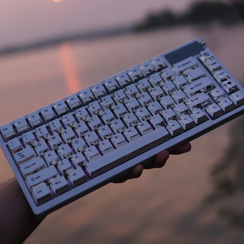 Teclas de Metal plateado, accesorios de teclado mecánico, espejo de perfil de cereza, 104/80%/75%/65%/60%, regalo - imagen 2