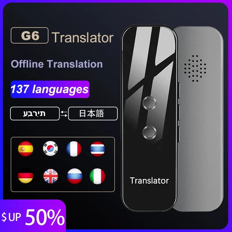 Traductor Himtop portátil, 137 idiomas, aplicación inteligente de texto por voz instantánea, fotografía, traducción de idiomas, aprendizaje, viajes, negocios