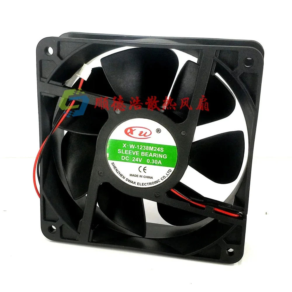 X.W-1238M24S Ventilador de enfriamiento del inversor DC 24V 0.3A 12038 12CM 120*120*38mm 2 cables - imagen 2