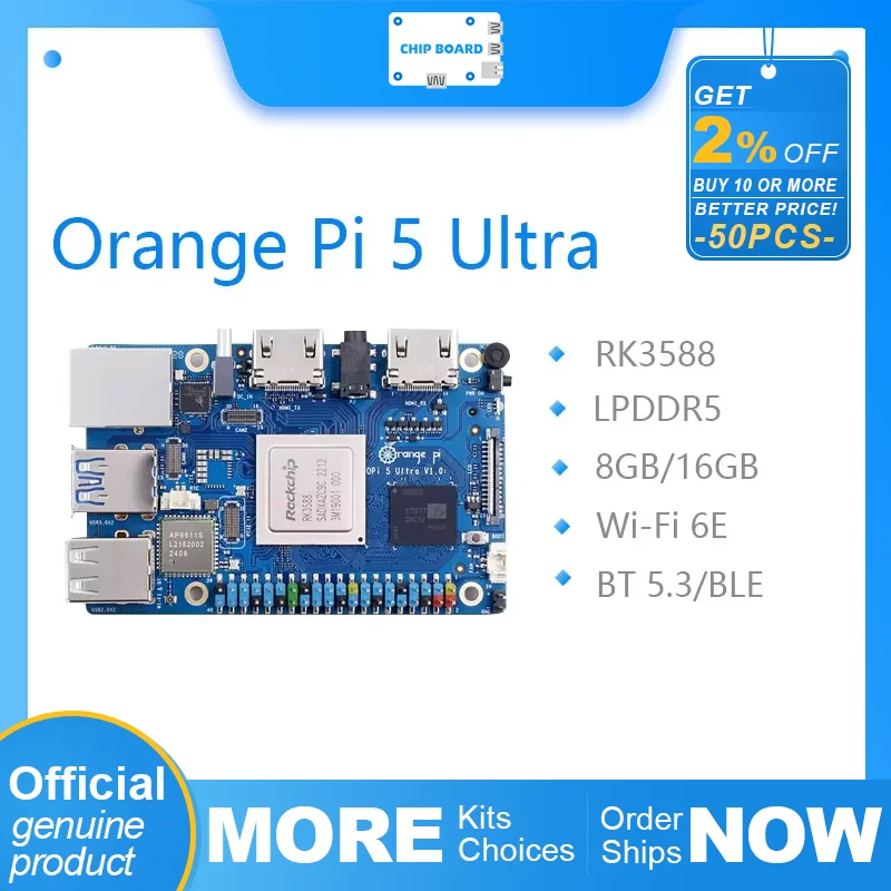 Orange Pi 5 Ultra 16G Ram RK3588 DDR5 ordenador de placa única WiFi + BT M2 SSD 6TOPS NPU OrangePi5 Ultra Mini PC ejecutar Android12 Linux