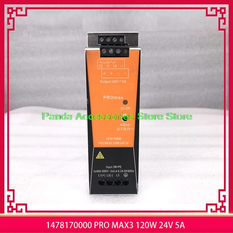 Para Weidmüller fuente de alimentación conmutada de carril trifásico alta calidad totalmente probado envío rápido 1478170000 PRO MAX3 120W 24V 5A