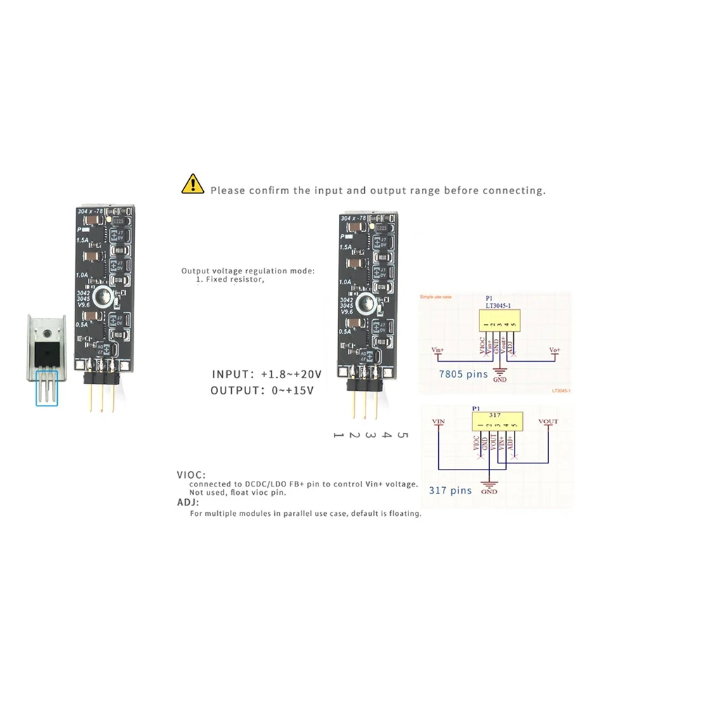 1.5A 3 paralelo LT3045 regulador lineal de bajo ruido fuente de alimentación DC 2V-20V a 0 ~ 15V 1,2 V 3,3 V 5V 9V 12V reemplazo de Audio RF LM317 78 - imagen 3