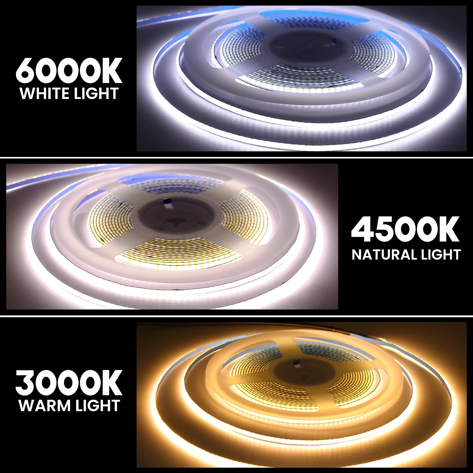 Tira de luces Led COB USB de 5V, 3mm PCB, 320LEDs/m, cinta Flexible, lámpara de noche, rojo, azul, blanco, amarillo, verde, retroiluminación de TV lineal regulable - imagen 4