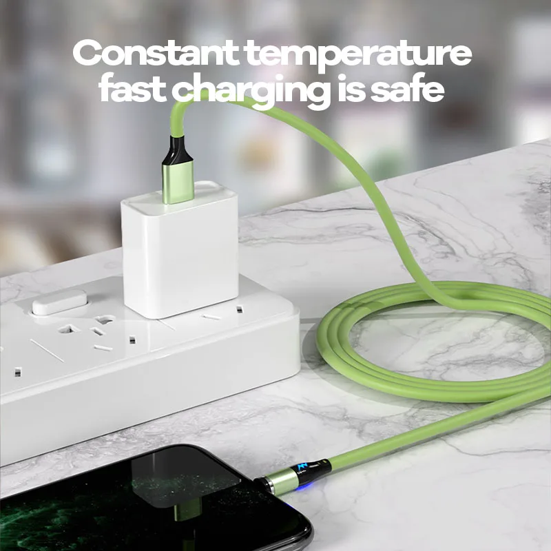 Cable de datos USB tipo C magnético de carga rápida 5A para IPhone Huawei Xiaomi Samsung OPPO Micro imán Cable de silicona para Android - imagen 5