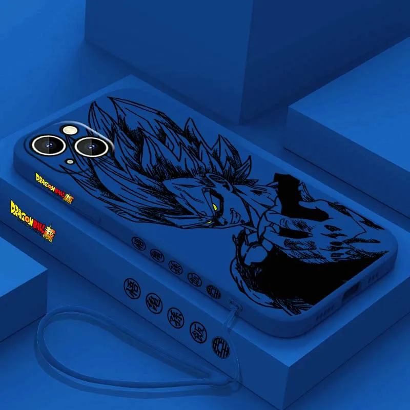 D-Dragon Ball Vegeta Saiyan para Apple iPhone 17 16 15 14 13 12 11 Air Mini Plus Pro Max cubierta de la caja del teléfono de la cuerda izquierda líquida - imagen 4