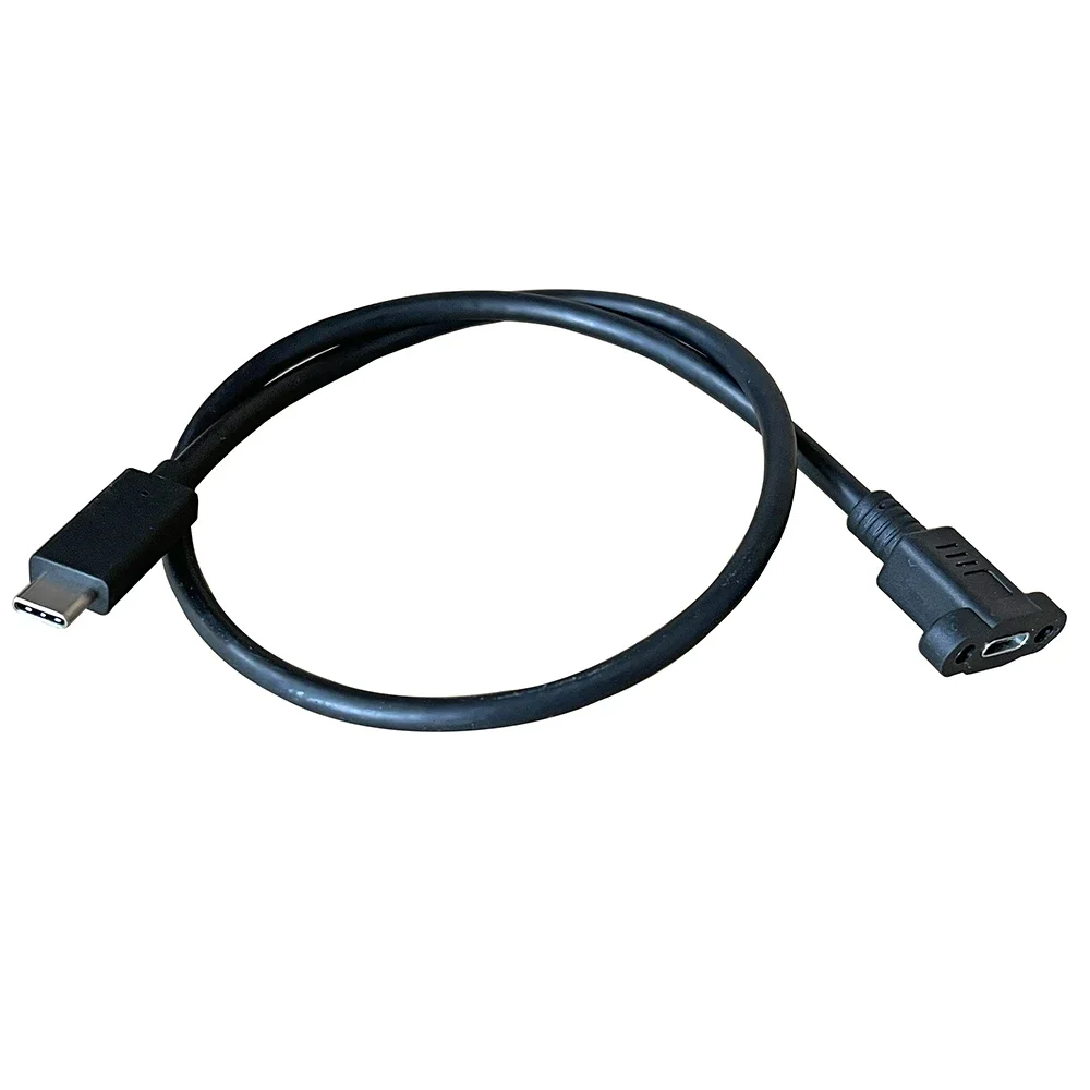 Cable de extensión USB 2,0 tipo C macho a USB C hembra, paso de 17,5mm con tornillos, orificio de montaje en Panel de 0,3 m - imagen 5