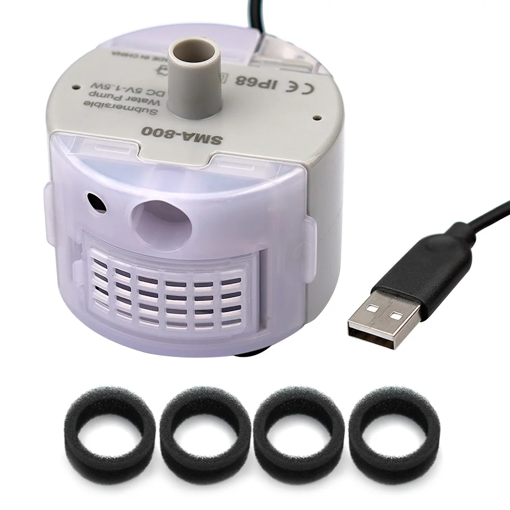 SMA-800 bomba de agua USB fuente filtros de carbono y espumas para filtros de fuente para gatos de acero inoxidable 304 suministros para mascotas - imagen 4