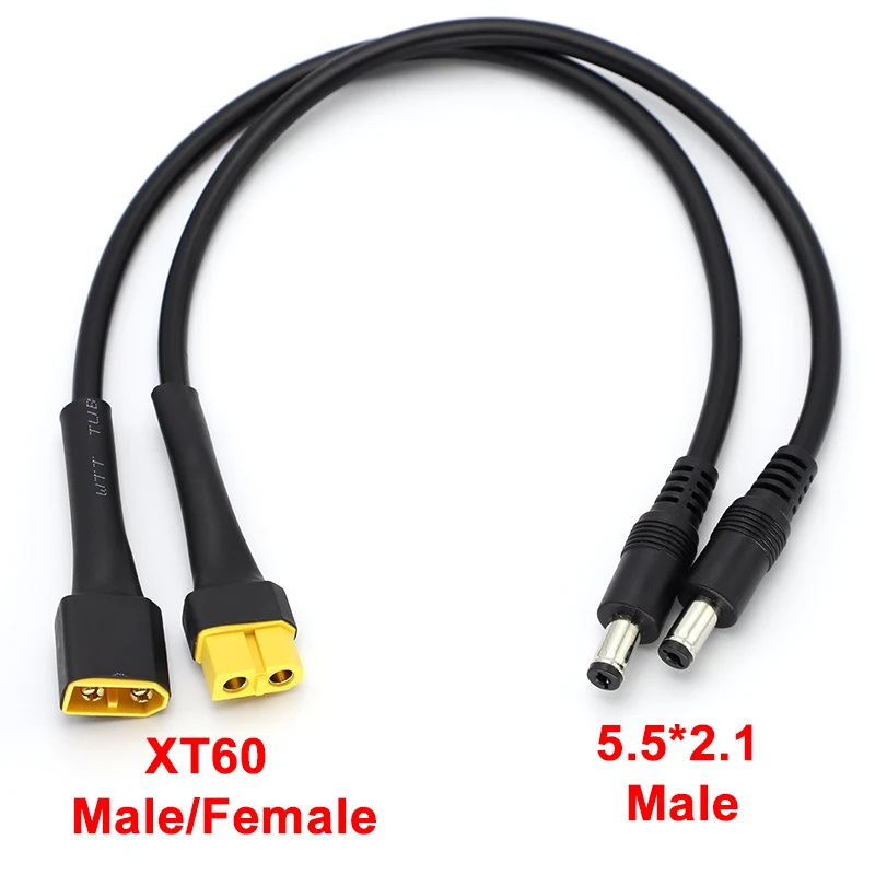 Conector XT60 Macho Hembra 18AWG – Cable DC5521 Silicona - imagen 2