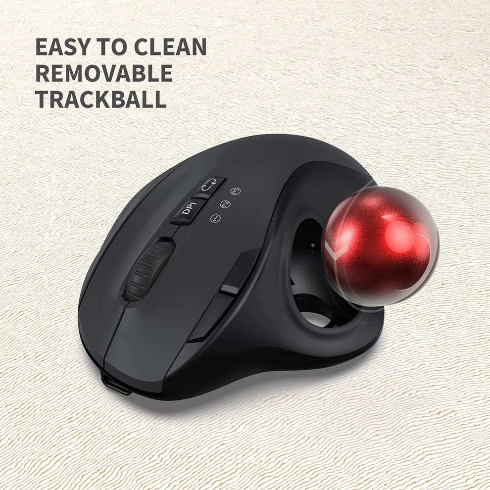 Jomaa-ratón Trackball para juegos, Mouse recargable con Bluetooth, para Mac, Windows, profesional, para dibujo CAD, 2,4G - imagen 2