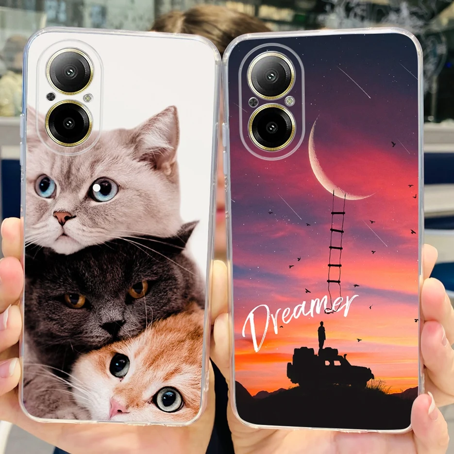 Para Realme C67 4G funda RMX3890 lindo gato mariposa cubierta pintada funda de teléfono de silicona suave para Realme C67 C 67 RealmeC67 4G parachoques - imagen 5