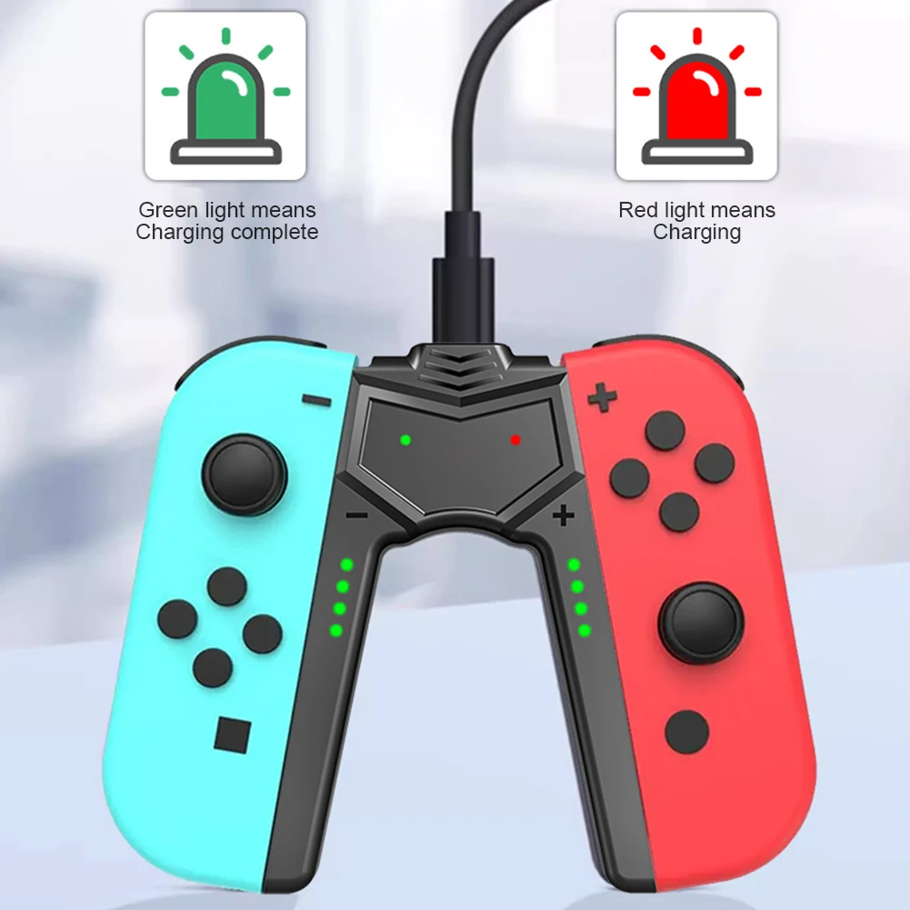 Para Switch OLED Joy-Con agarre de carga tipo C controlador portátil en forma de V cargador de mango para Nintendo Switch modelo OLED - imagen 5