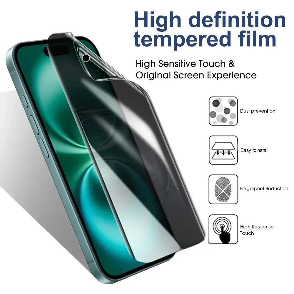 Película de hidrogel antiespía para Iphone16, Protector de pantalla de privacidad de TPU, películas protectoras antiespionaje para Iphone 16 Pro Max /16 Plus - imagen 2