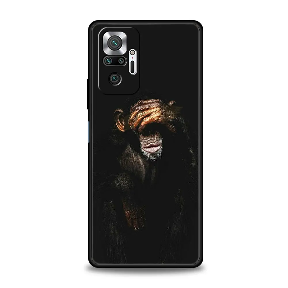Funda de teléfono con mono divertido y bonito para Xiaomi Redmi Note 14 13 12 5G 11 10 Pro Plus 4G 9S 9 14C 13C 12C 10C 9C 9A, funda suave de TPU - imagen 3
