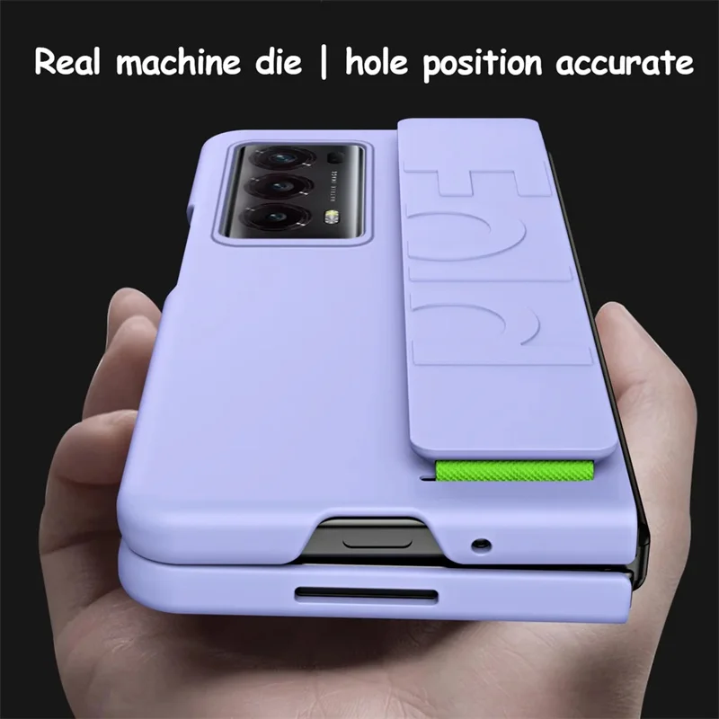 Funda de lujo con correa de mano para Honor Magic V2, funda protectora plegable para teléfono, Coque Capa - imagen 3