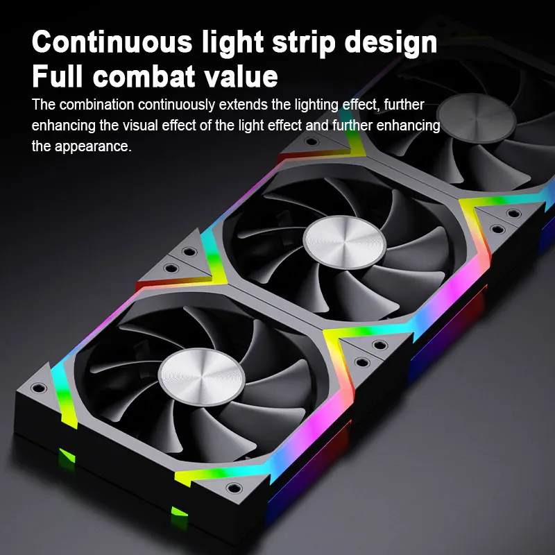 UPSIREN ZF-120 ventilador con cubierta de ordenador 12cm ARGB 4Pin PWM ventilador de refrigeración silencioso 12V gran volumen de aire 45CFM/600-1500RPM utiliza 26 cuentas de lámpara - imagen 2