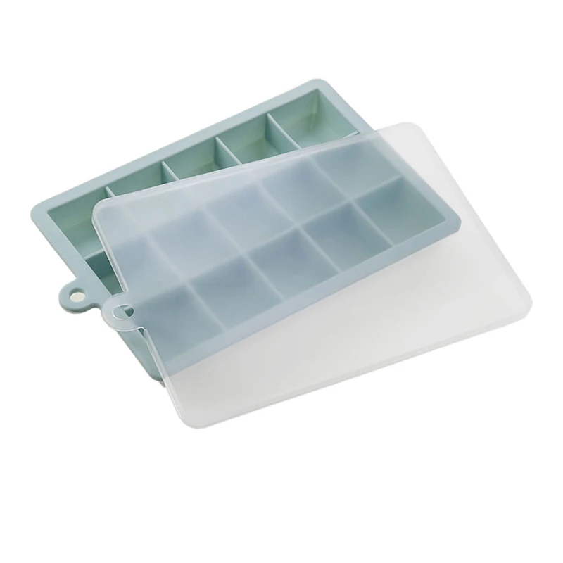 JCD-Molde de silicona para cubitos de hielo, bandeja de silicona grande, fabricante de cubitos de hielo, no tóxico, duradero, Bar, Pub, vino, bloques de hielo, 15 cuadrículas - imagen 3