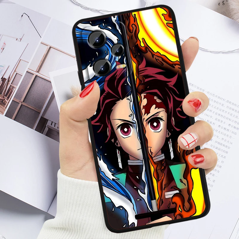 Demon Slayer Movie Anime Cool para Xiaomi Redmi Note 13 12R 12 12S Turbo 11 11T 11S 10 10S Pro Plus 5G, funda de teléfono negra de TPU - imagen 3